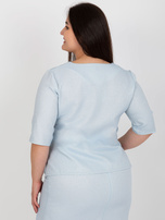 Hurt Hellesblaues Plus-Size-Shirt mit kurzen Ärmeln.