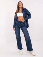 Ciemnoniebieskie jeansy wide leg SUBLEVEL 