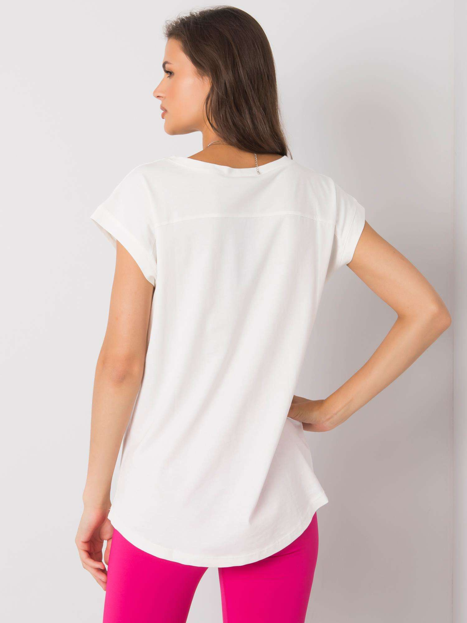 Ecru t-shirt z nadrukiem Aloha