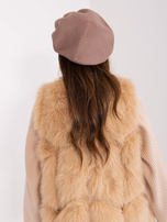 Hurt Brązowy beret dzianinowy