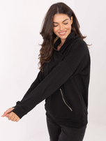 Black kangaroo hoodie made of cotton RUE PARIS.