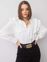 Ecru koszula z falbanami Layla OCH BELLA