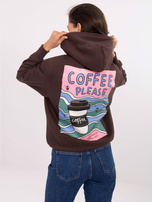 Ciemnobrązowa damska bluza z kapturem SUBLEVEL