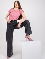 Brudnoróżowy bawełniany t-shirt basic Ventura MAYFLIES