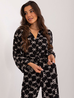 Hurt Czarny dwuczęściowy komplet letni z nadrukiem