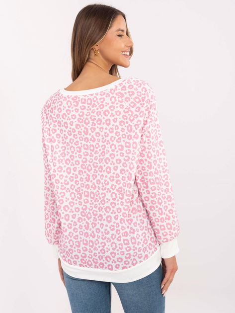 Hurt Brudnoróżowo-biała bluzka z dodatkiem wiskozy