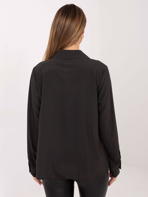 Czekoladowa koszula z wiązaniem z przodu