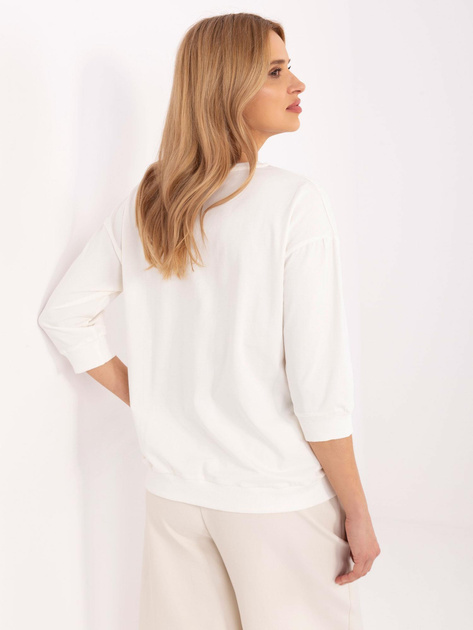 Hurtownia Ecru damska bluzka z nadrukiem w kwiaty