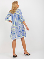 Hurt Ciemnoniebieska boho sukienka we wzory z wiskozy SUBLEVEL