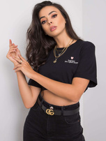 Czarny t-shirt bawełniany Guida