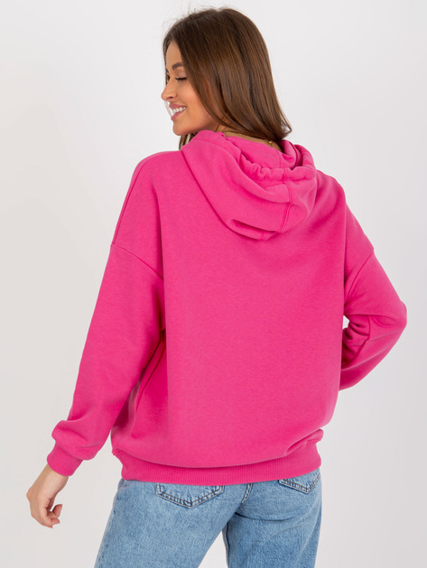 Hurtownia Fuksjowa dresowa bluza kangurka z kapturem