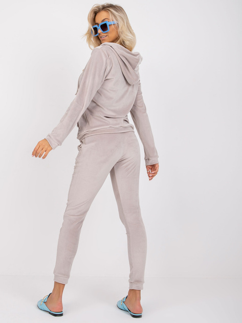 Jasnoszary komplet welurowy z wiskozy Ilaria