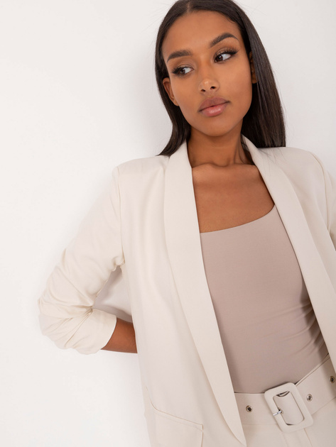 Hurt Jasnobeżowa damska marynarka bez zapięcia OCH BELLA