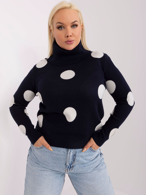 Hurt Granatowy sweter plus size ze ściągaczami