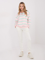 Jasnoróżowa damska bluza z kołnierzykiem