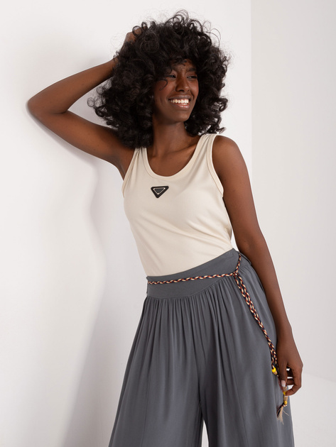 Hurt Ciemnoszare szerokie spodnie na lato OCH BELLA