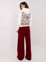 Bordowe spodnie basic z szeroką nogawką