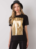 Czarny t-shirt z nadrukiem Gabee