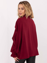 Bordowa elegancka koszula z żabotem