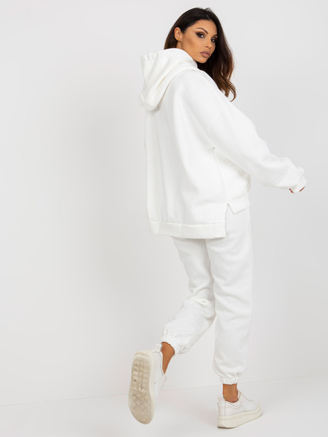 Hurtownia Biały dwuczęściowy komplet dresowy oversize