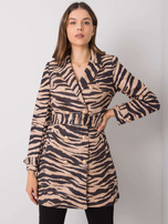 Beżowo-czarny płaszcz damski Missouri