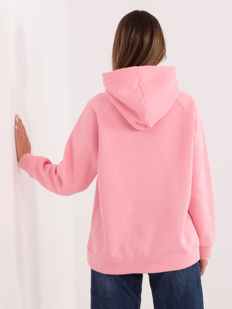 Jasnoróżowa bluza oversize z ociepleniem RUE PARIS