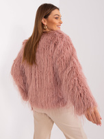 Hurt Ciemnoróżowa kurtka przejściowa z eko futerka