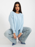 Hurt Jasnoniebieska dresowa bluza basic bez kaptura