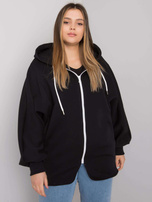 Czarna bluza plus size z kapturem Ella