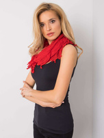 Czerwona chusta z frędzlami