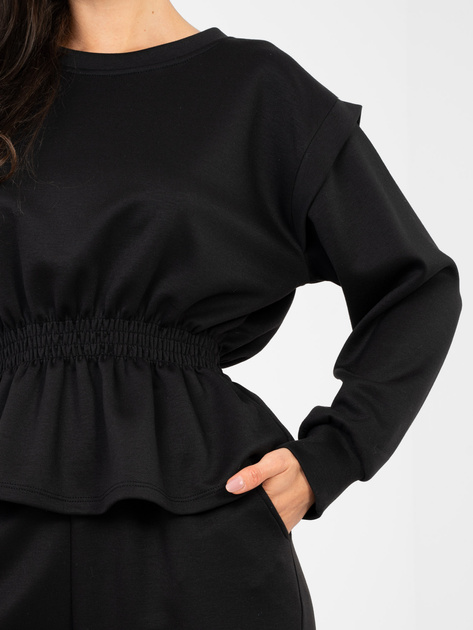 Czarny damski komplet z baskinką RUE PARIS