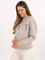 Beżowa damska bluza z haftem SUBLEVEL