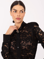 Czarna elegancka koszula z koronki