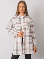 Beżowo-różowa damska koszula w kratę Bryce RUE PARIS