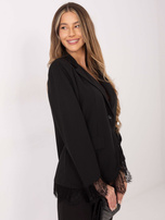 Czarna elegancka marynarka z koronką 