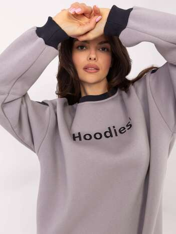 Hurt light gray oversized sweatshirt without a hood.