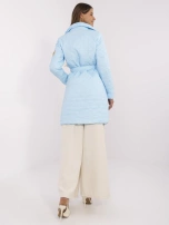 Hurt Jasnoniebieski pikowany płaszcz z zapięciem na guziki