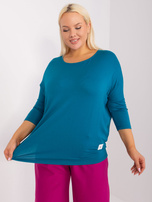 Hurt Morska bawełniana bluzka plus size z rękawem 3/4