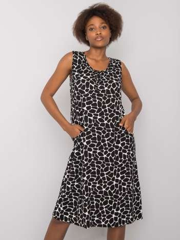 Czarno-biała sukienka z printem Nira