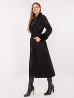 Black winter coat with fur RUE PARIS.