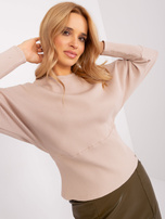 Beige striped blouse BASIC FEEL GOOD.