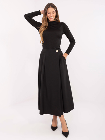 Czarna midi spódnica z plisowaniem RUE PARIS