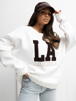 Ecru bluza z kontrastowym napisem RUE PARIS 