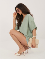 Khaki luźna bluzka na lato