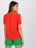 Hurt Pomarańczowa bluzka koszulowa z wiskozy SUBLEVEL