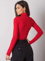 Czerwona prążkowana bluzka z golfem Elisee RUE PARIS