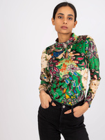 Green patterned blouse with velor Bologna
