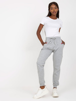 Hurtownia Szare melanżowe dresowe spodnie basic jogger 