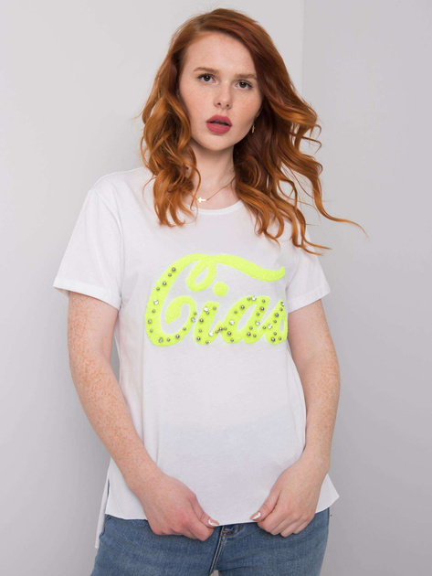 Biały t-shirt z aplikacją Erin