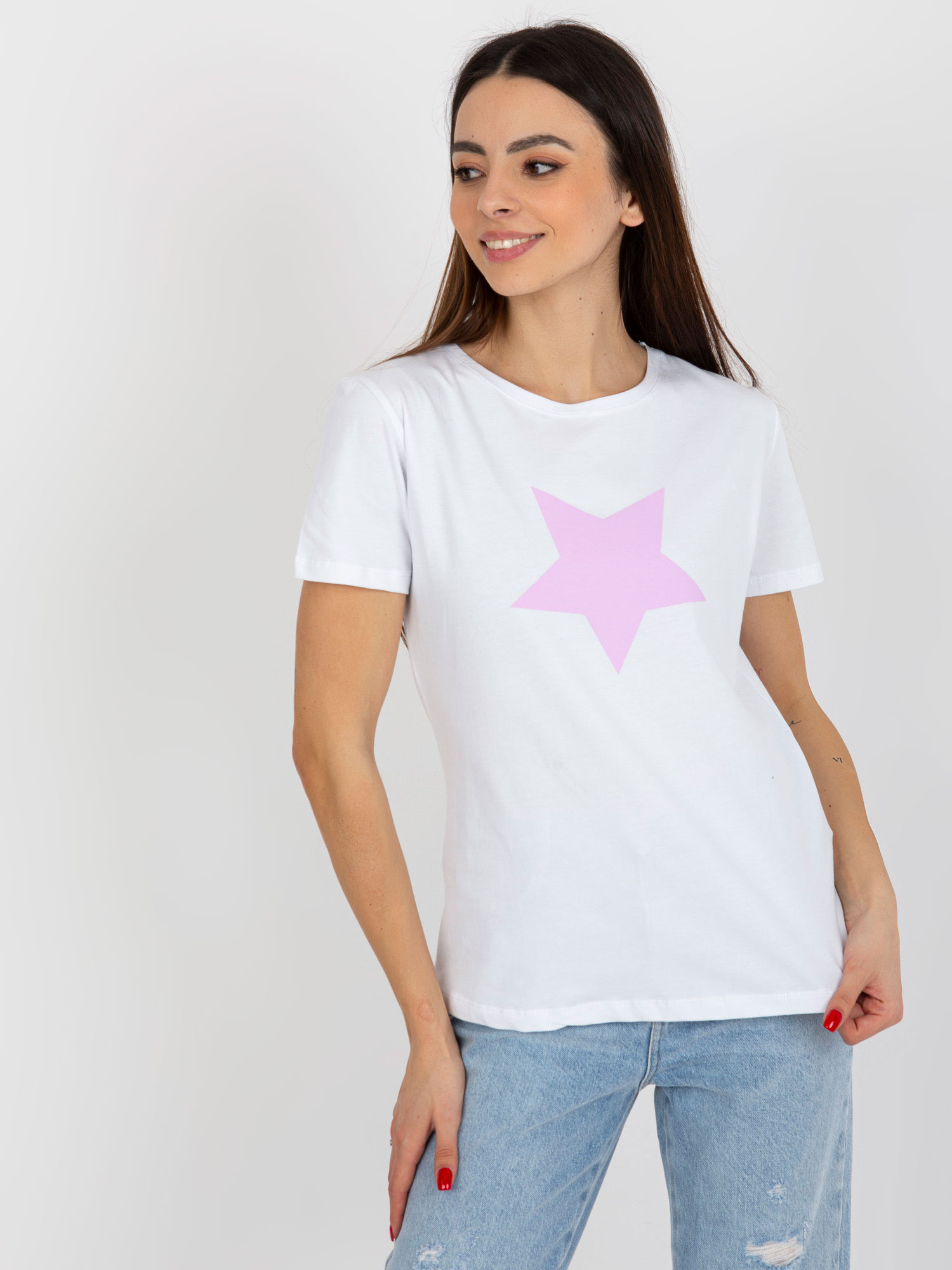 Hurt Weiß-lila Baumwoll-T-Shirt mit Druck.